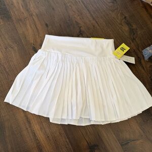 White Pleated Skort